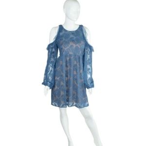 NWOT BCBGMAXAZRIA Blue Floral Lace Dress